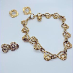 Vintage Costume Necklace and two pair Earrings
